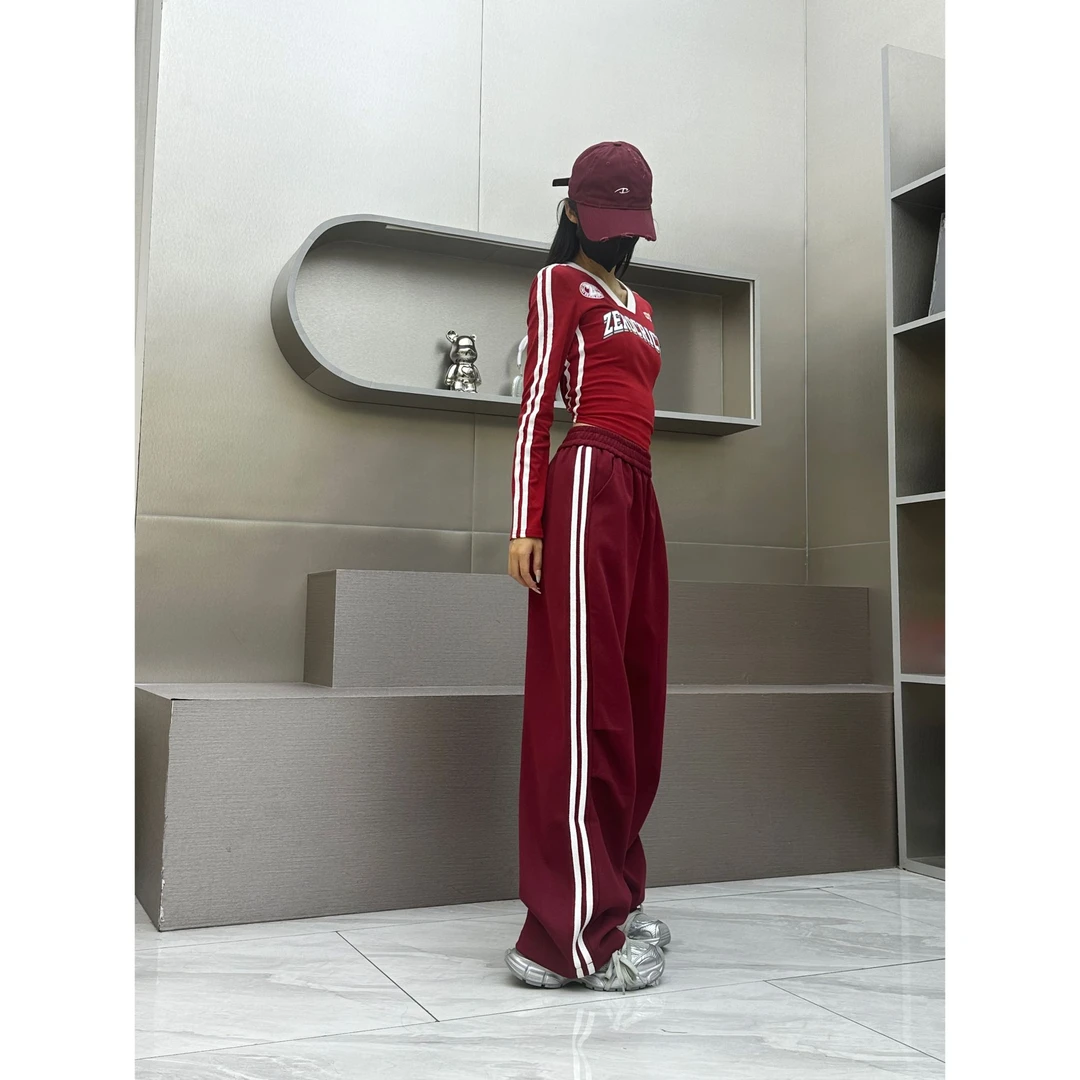 YF 美式秋款撞色拼接卫裤