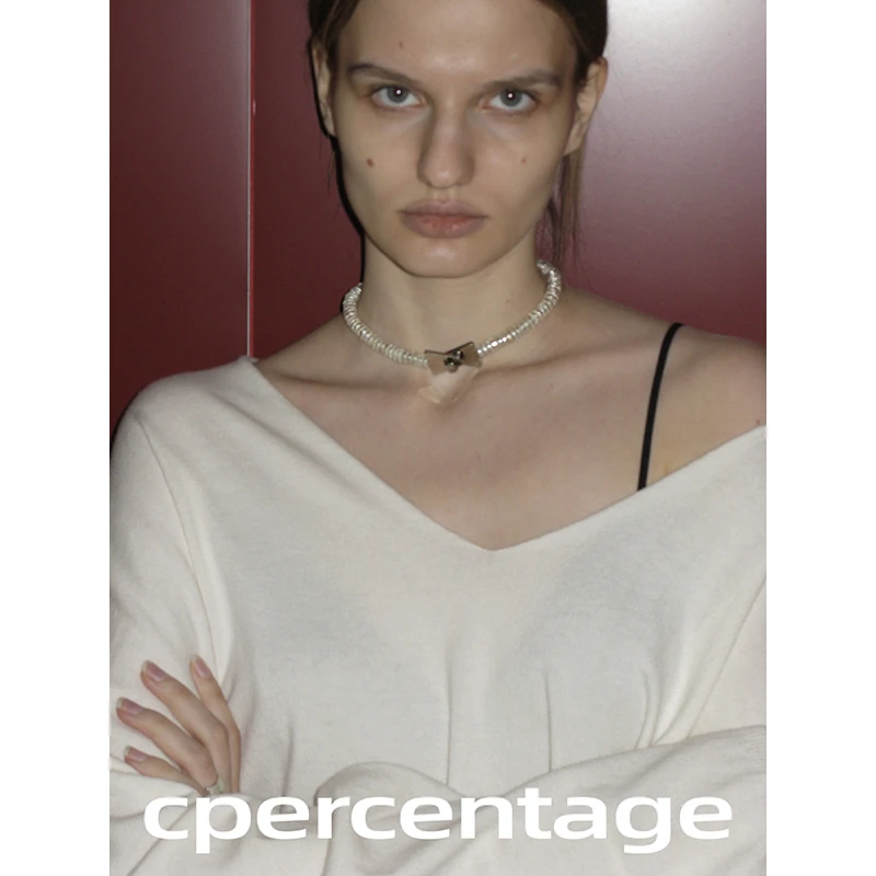 铜项链 c percentage 领结系列串珠项链