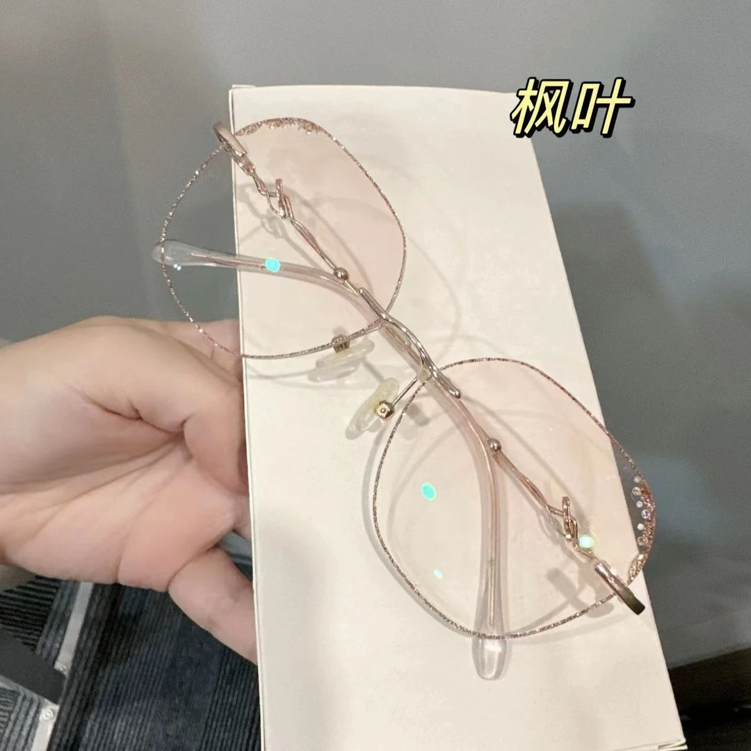 【落叶知秋】 枫叶 无边框钻石切边 近视散光可定制