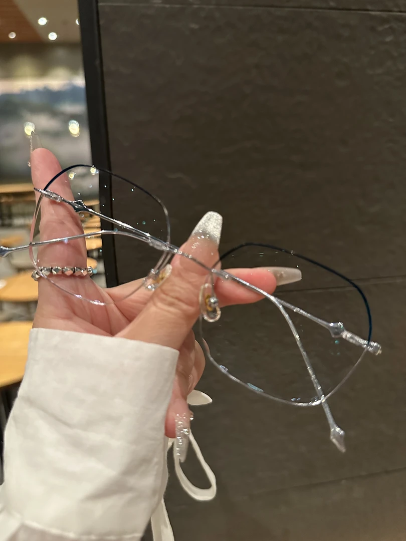 男神拍【蔚蓝】 无框切边 男女都可配近视散光眼镜