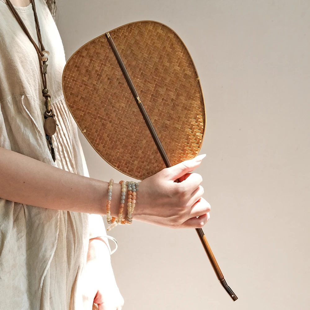 大漆竹编扇宋氏把玩扇子中式复古掌扇宋风夏季纳凉便携汉服掌扇