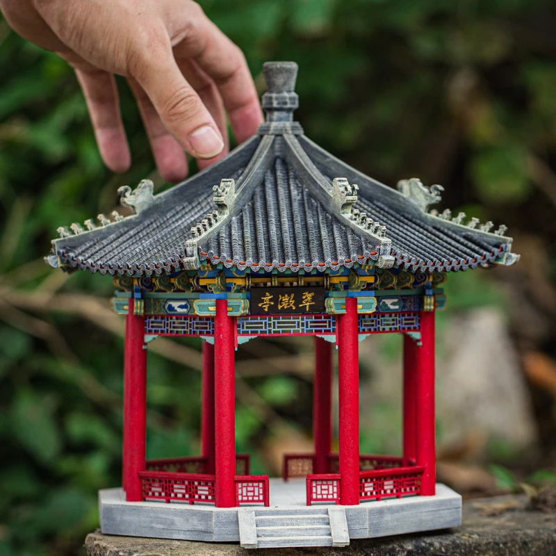 榫卯斗拱积木 名亭系列 拼装上色DIY 适合14岁以上的人群使用