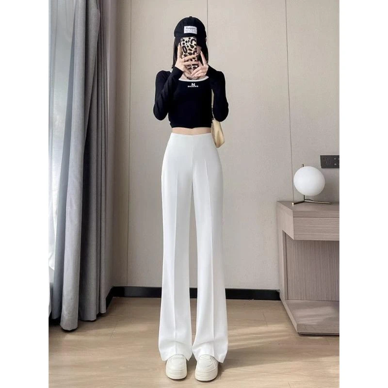 微喇裤子女2025秋季新款微喇叭裤高腰显瘦修身百搭时尚微喇西装裤