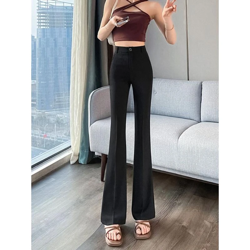 微喇裤子女2025秋季新款微喇叭裤高腰显瘦修身百搭时尚微喇西装裤