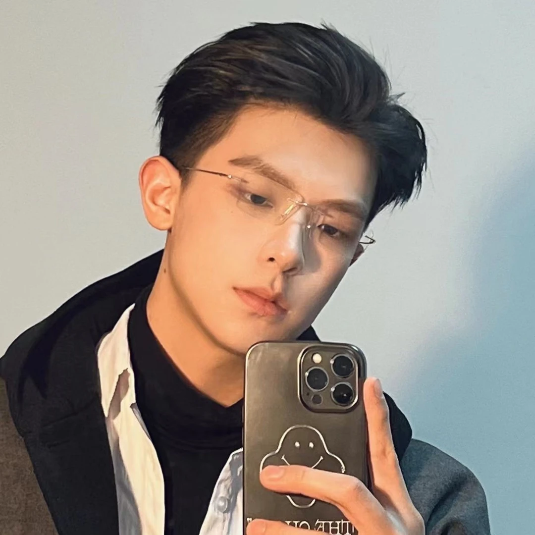 斯文痞帅无边框金丝边眼镜框小方形潮男网红可配近视眼镜有度数女