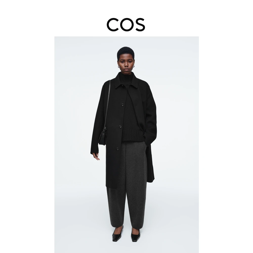 COS女装 休闲版型桶形羊毛混纺通勤长裤新品1250700001