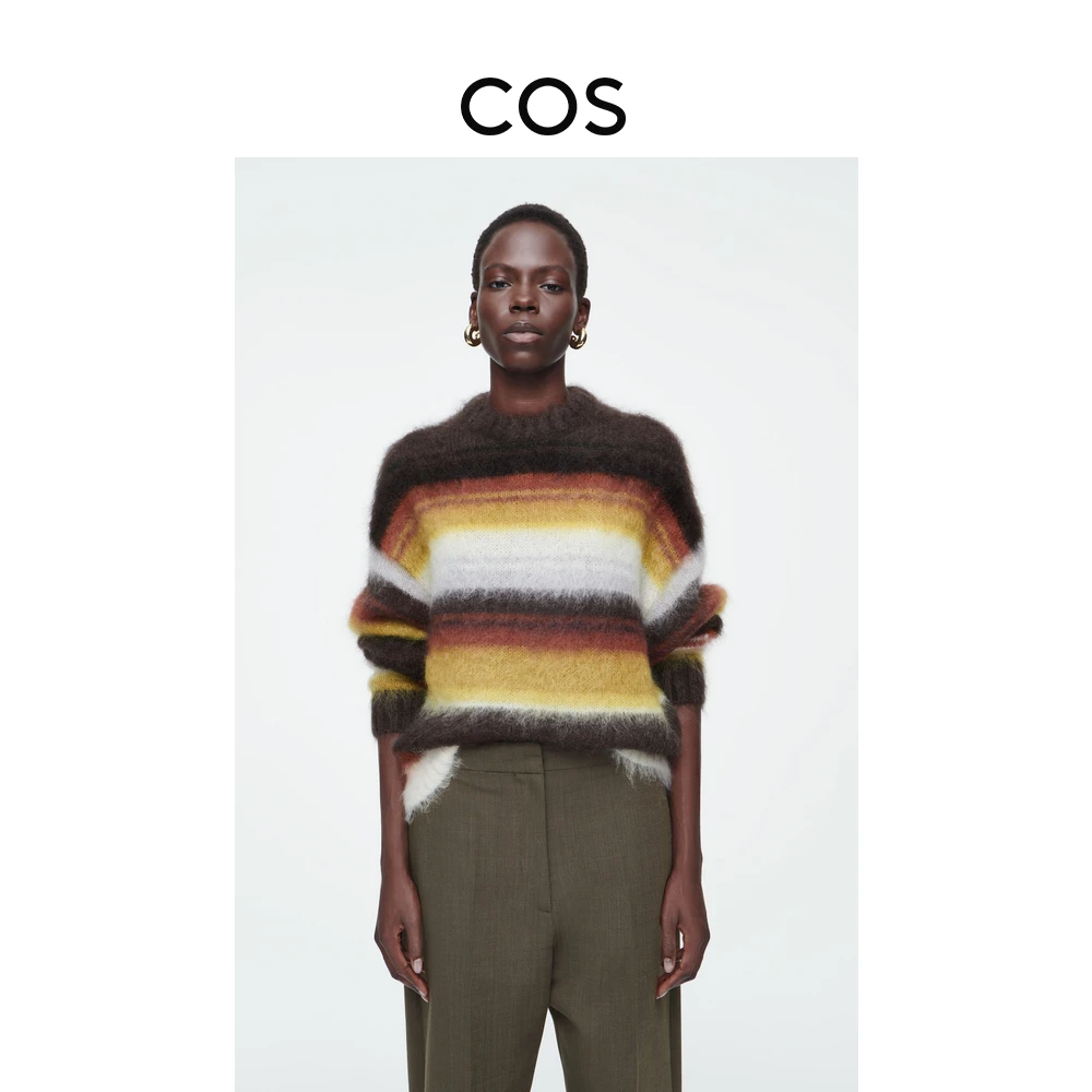 COS女装 标准版型圆领马海毛混纺毛衣1097008018
