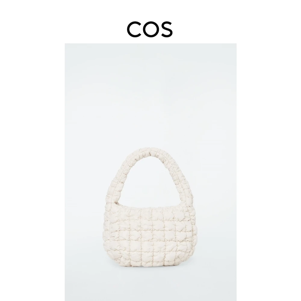 COS女士 绗缝单肩迷你云朵包浅米色冬季新品0973537065
