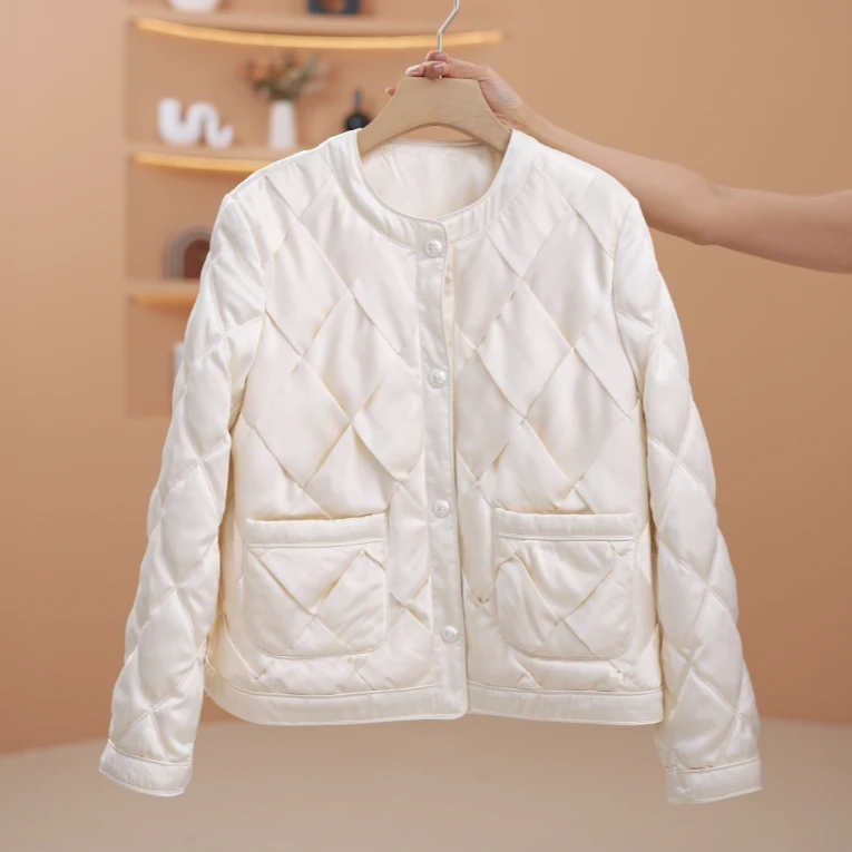 【荣荣】缎面保暖静奢风气质羽绒服-Y13163-GB