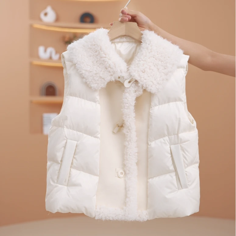 【w】风吟月舞~秋冬白色轻薄羽绒服马甲休闲短外套女Y13560-GB