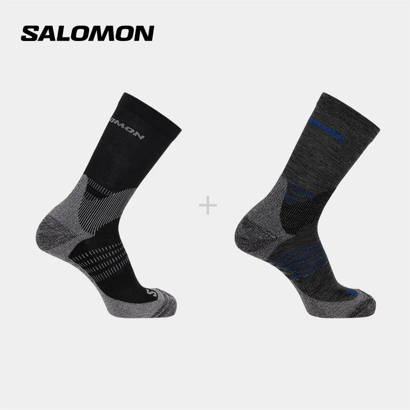 salomon萨洛蒙运动袜中帮春夏黑色X ULTRA ACCESS CREW 2-PACK
