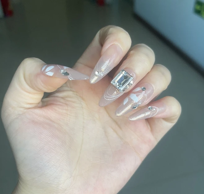 【花不语】手工气质中长款穿戴甲