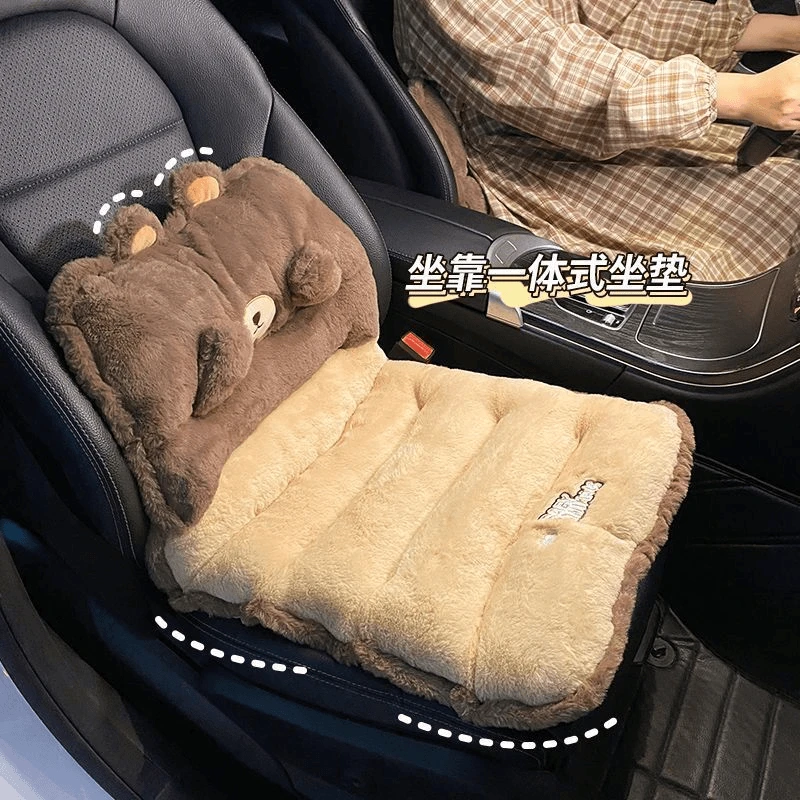 【爆款】冬季毛绒汽车坐垫卡通保暖垫子座椅冬天车用一体通用座垫