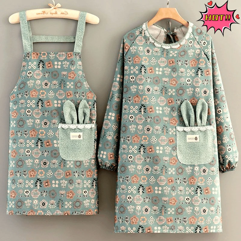 妈咪罩衣围裙时尚帆布厨房家用做饭围裙透气上班女防污耐磨成人