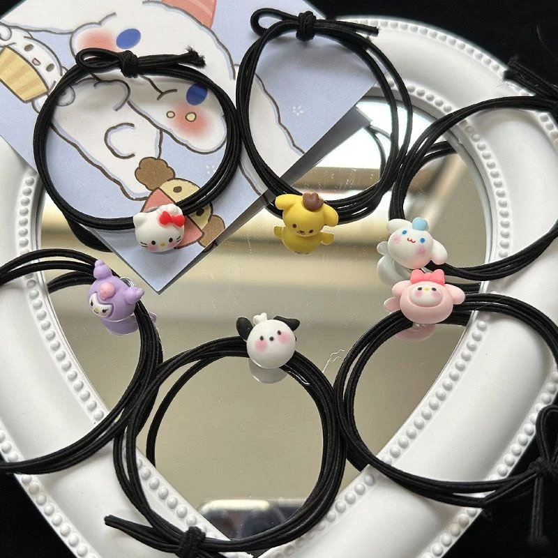 卡通帕恰狗发圈皮筋女扎头盘发丸子头发绳不伤发皮筋气质头绳发饰