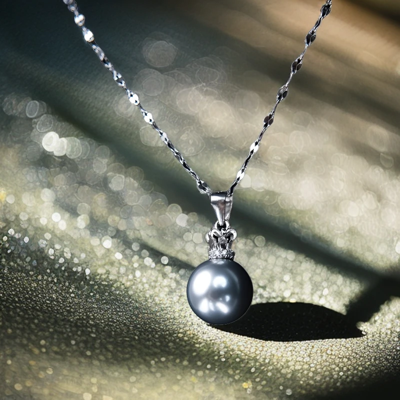 链子925银 真多麻女王吊坠皇冠珠珠项链轻奢高级感王妃时尚气质