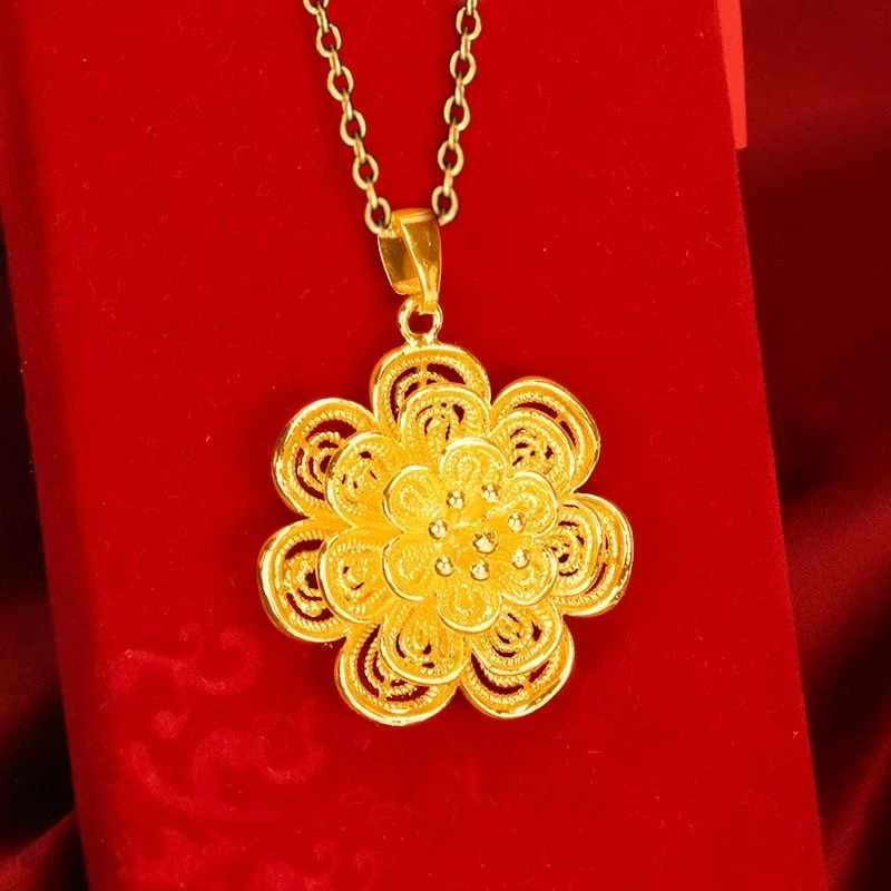 花开富贵时尚镂空花朵项链