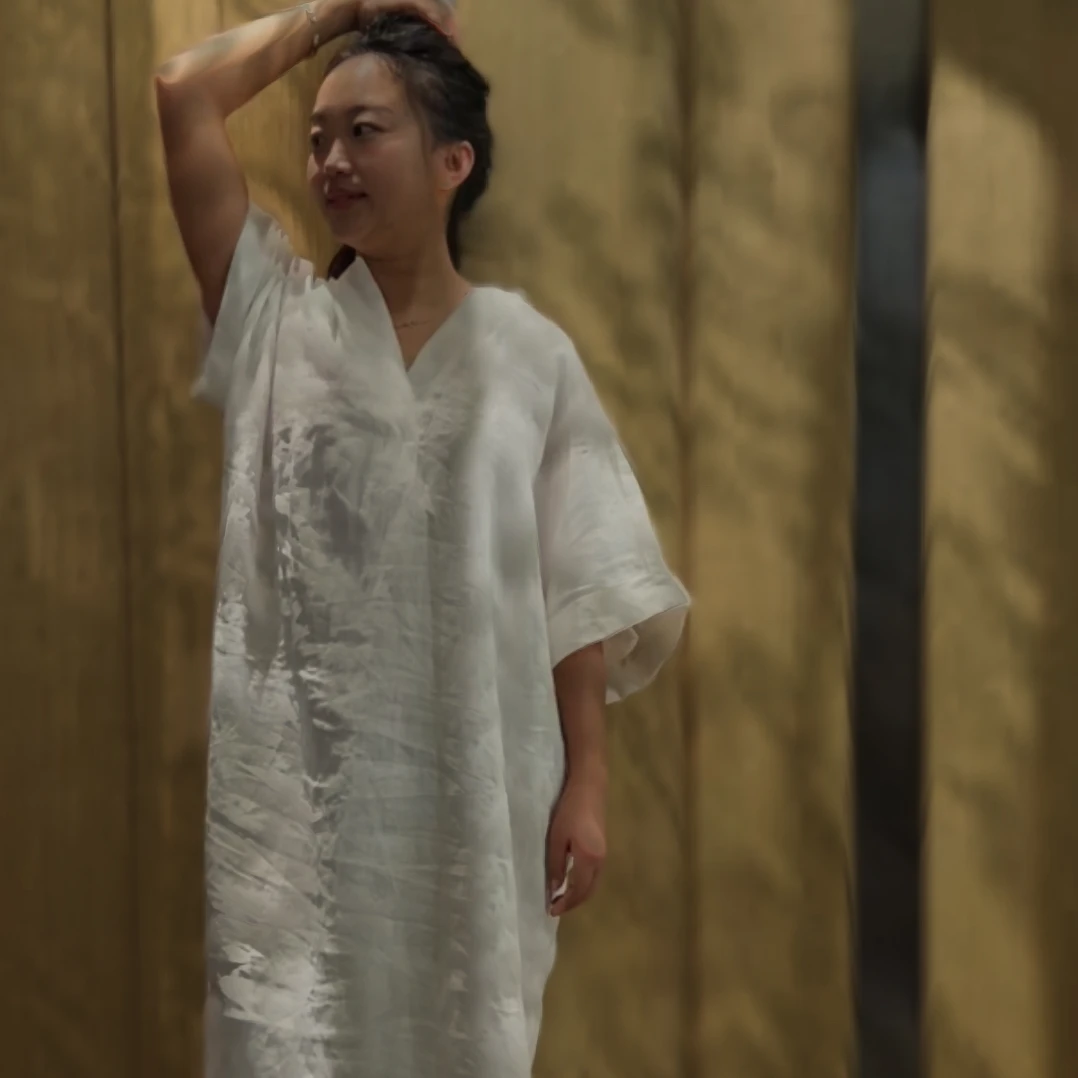 汉麻 出口家居服法式度假长裙中长款宽松