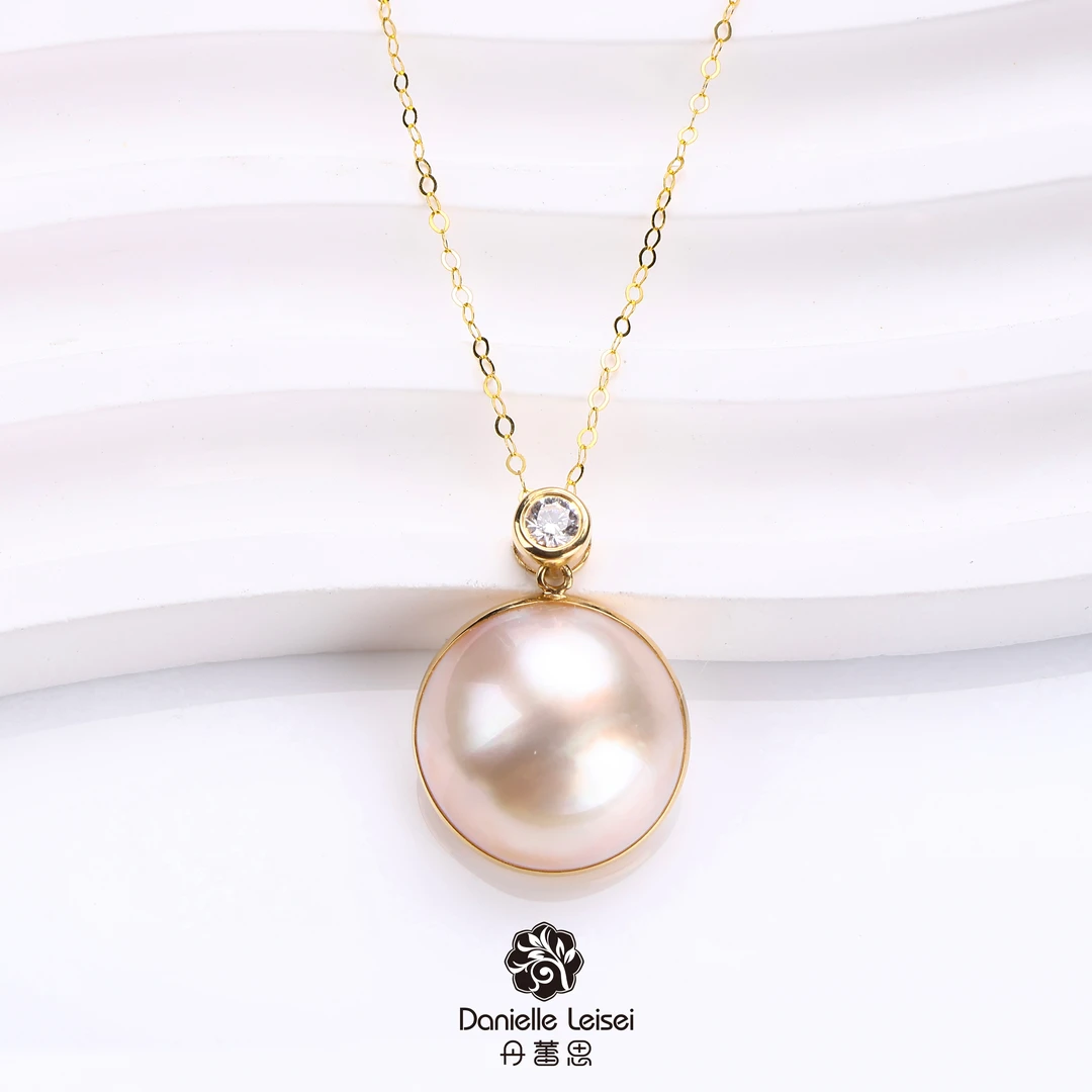 【大D】18K金/炫彩海水马贝吊坠/14-15MM