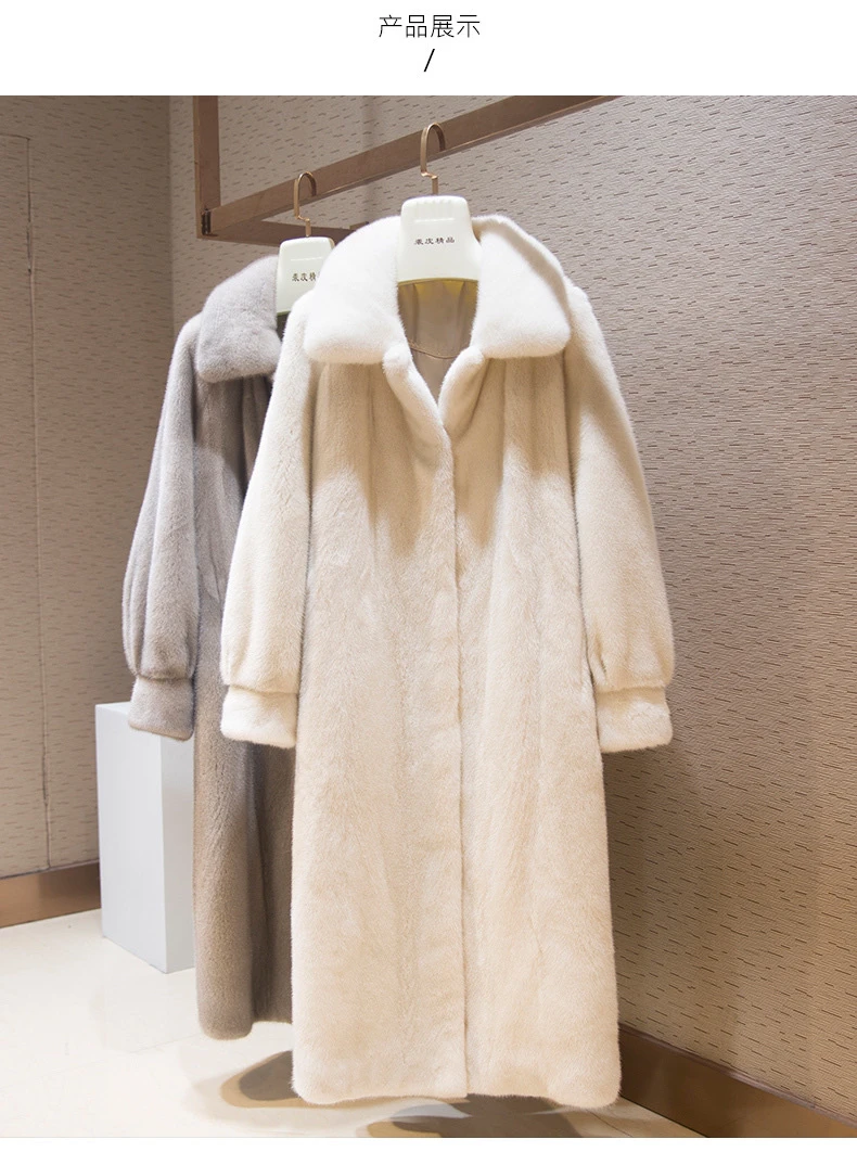 进口紫金天鹅绒短二气质百搭水貂毛外套加厚中长款翻领网红保暖