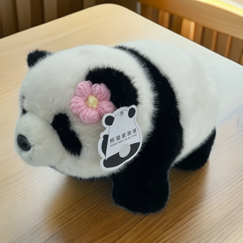 网红仿真熊猫毛绒玩具花花.35厘米长毛绒公仔玩偶儿童礼物摆件