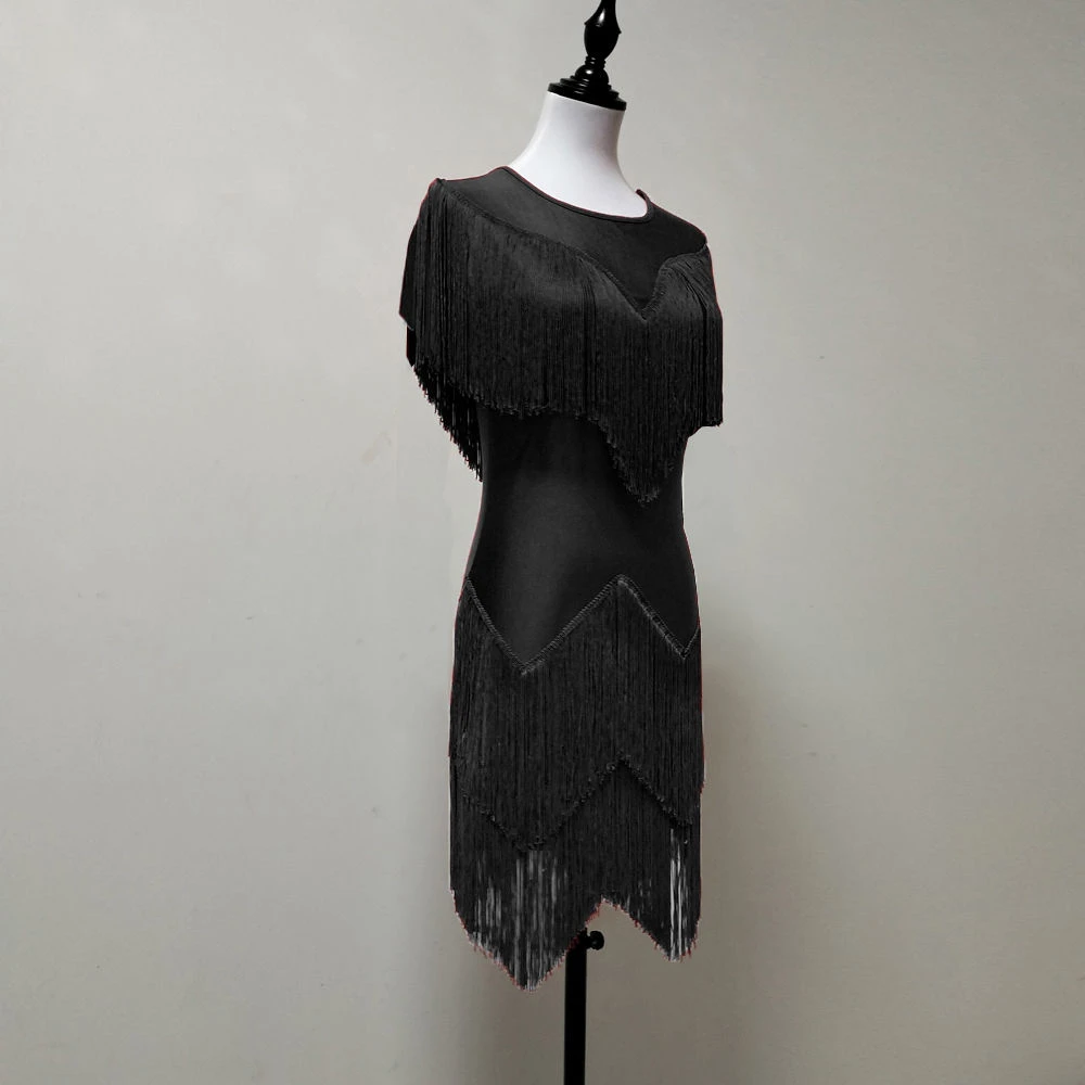 艺尚舞PYX-280女流苏舞蹈连衣裙