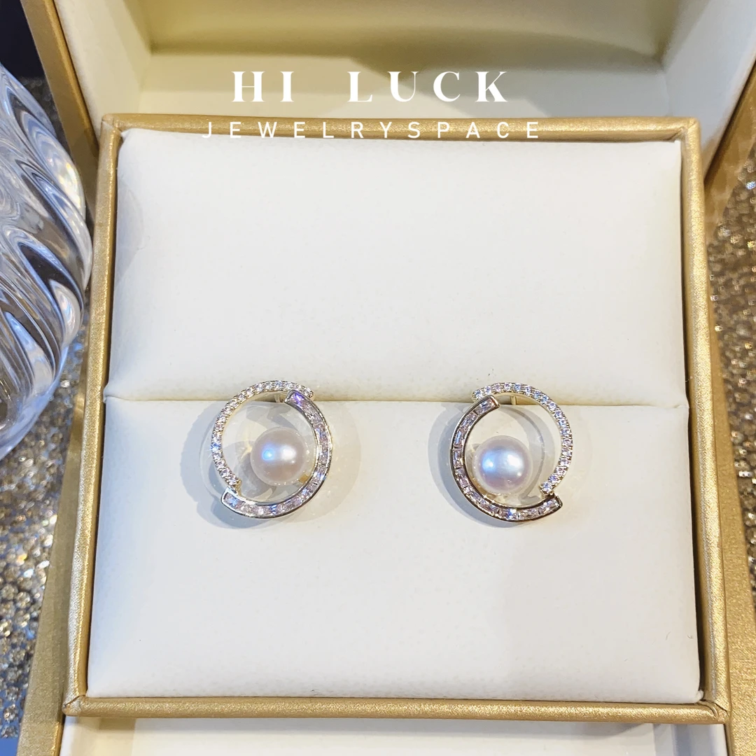 铜合金耳饰 Hiluck简约圆形珠珠耳环轻奢百搭高级感优雅气质耳饰！
