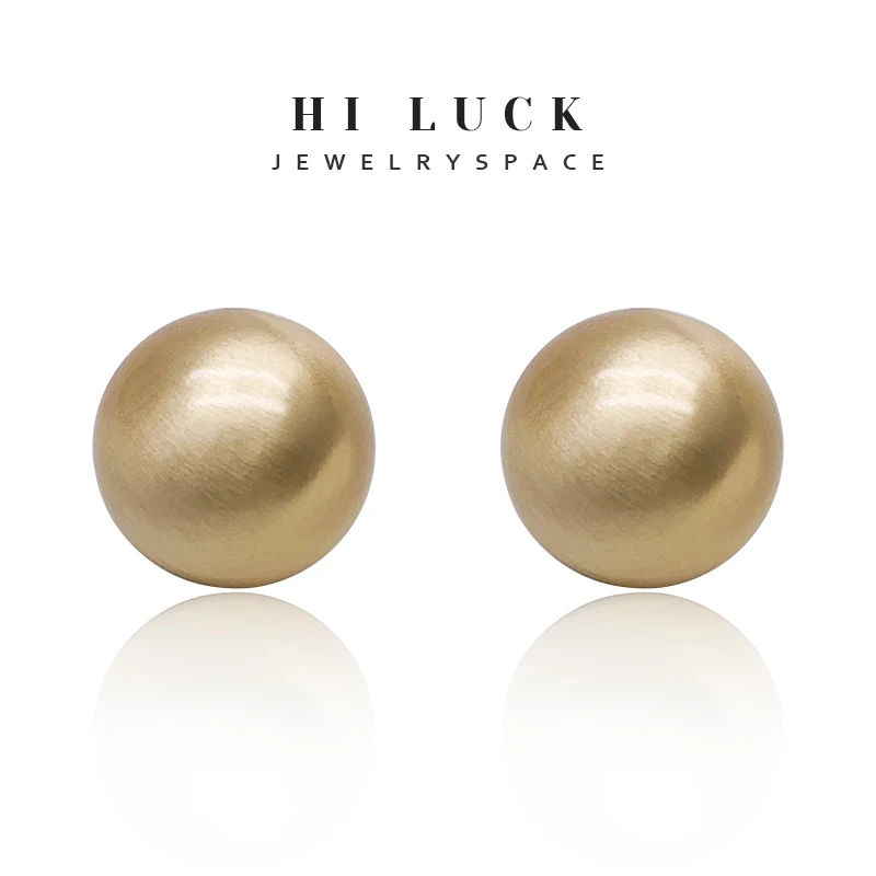 铜合金耳饰 Hi Luck 圆形高级感冷淡风金属拉丝工艺耳环!