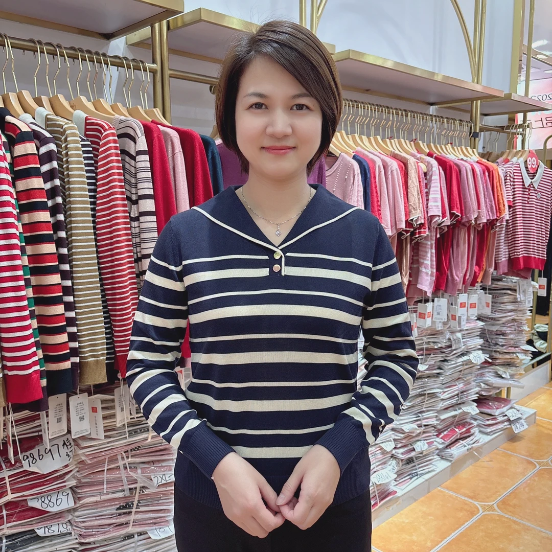 【名仕服饰】秋冬妈妈装百分百莱赛尔天丝海军领女长袖时尚DN5822