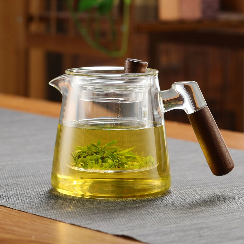 茶具办公室家用大容量加厚泡茶壶专用蒸茶壶煮茶壶大号木把日式