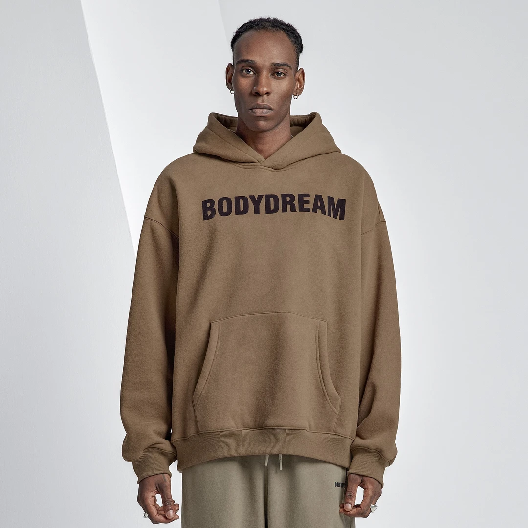 BODYDREAM 2022AW BD加绒连帽卫衣男美式休闲宽松运动长袖帽衫潮