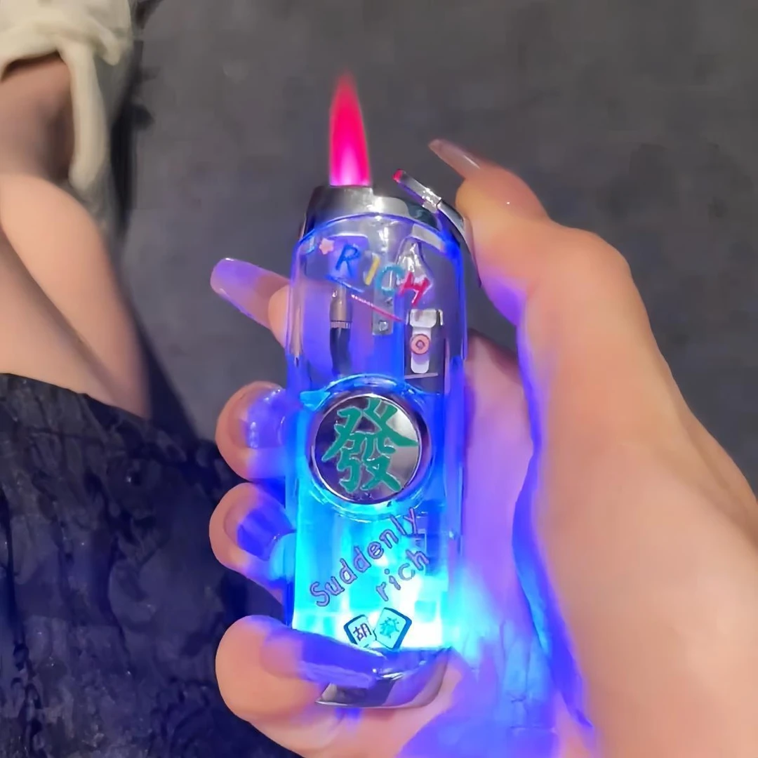 发光卡通马里奥炫酷指尖陀螺打火机个性粉红火焰潮流网红送男友礼