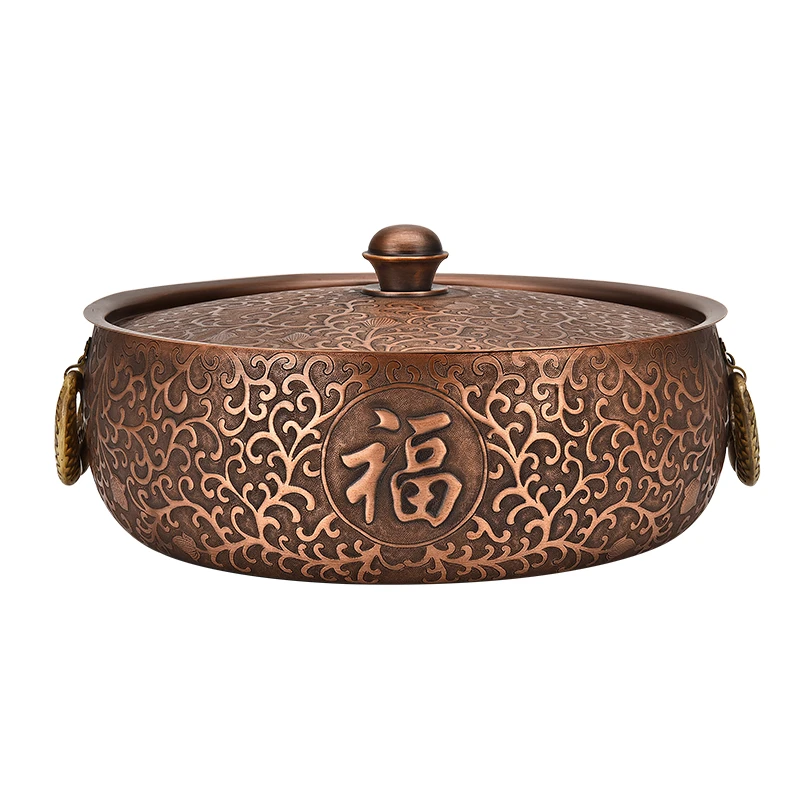 壹隆双11价保【首发限量】【镇店之宝】电磁炉铜火锅特厚纯铜手工锻打