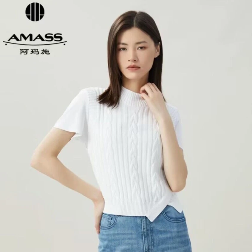 AMASS/阿玛施新款气质百搭半高领韩版背心马甲（春夏款）5399380