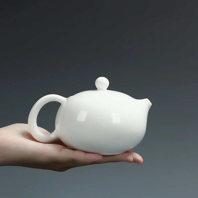闲昱原矿羊脂玉白瓷西施壶陶瓷简约家用功夫茶具泡茶壶德化白瓷
