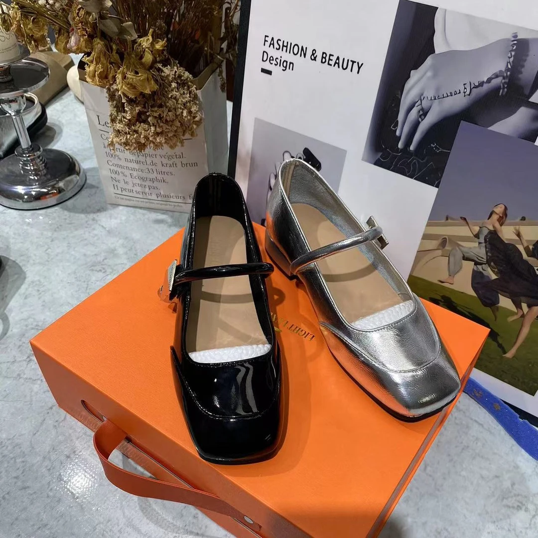 1888低跟新款玛丽珍法式浅口气质小皮鞋温柔风晚晚鞋豆豆鞋软底