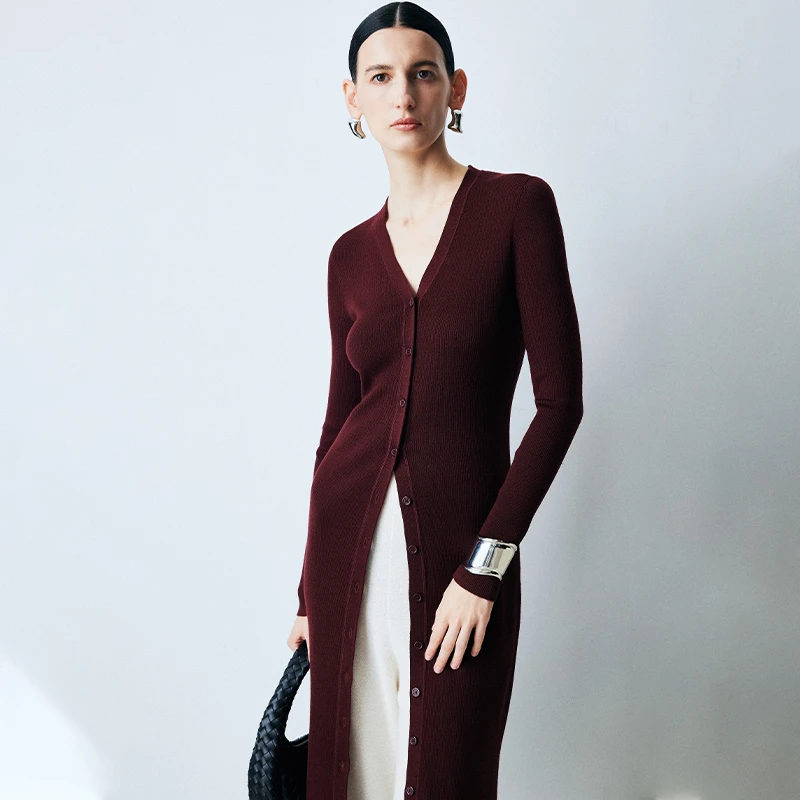 PALUOPO/帕罗【乔境】女式V领长开衫YJ2F2237Y