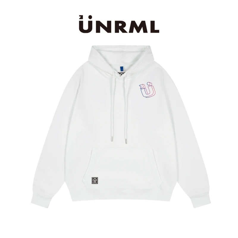 UNRML韩国潮牌美式街头字母连帽卫衣秋冬季嘻哈风套衫