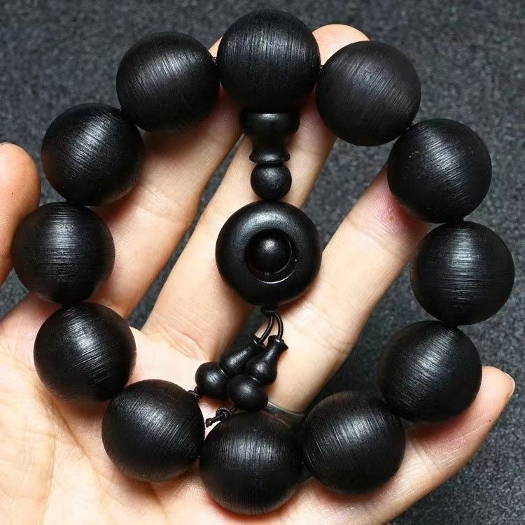 黑檀木手串螺丝纹工艺老料佛珠8mm108颗手串男士饰品手串车挂件