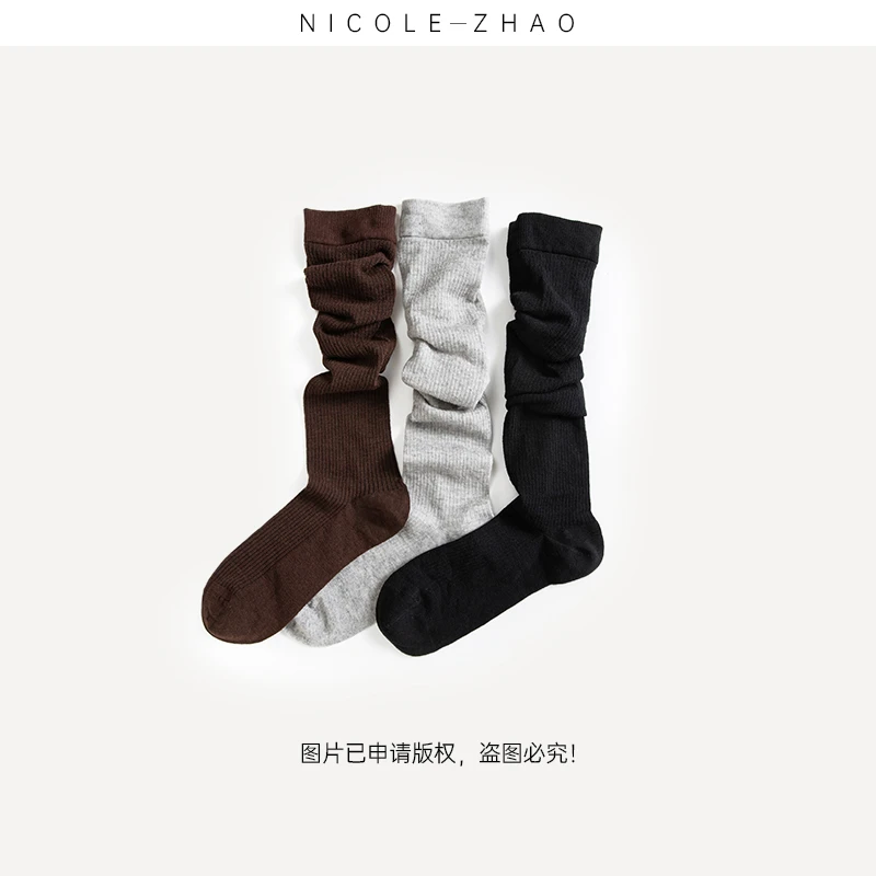 4TPS009【贵姐NICOLE】高端设计师款堆堆ins小腿袜夏季袜子薄款女袜