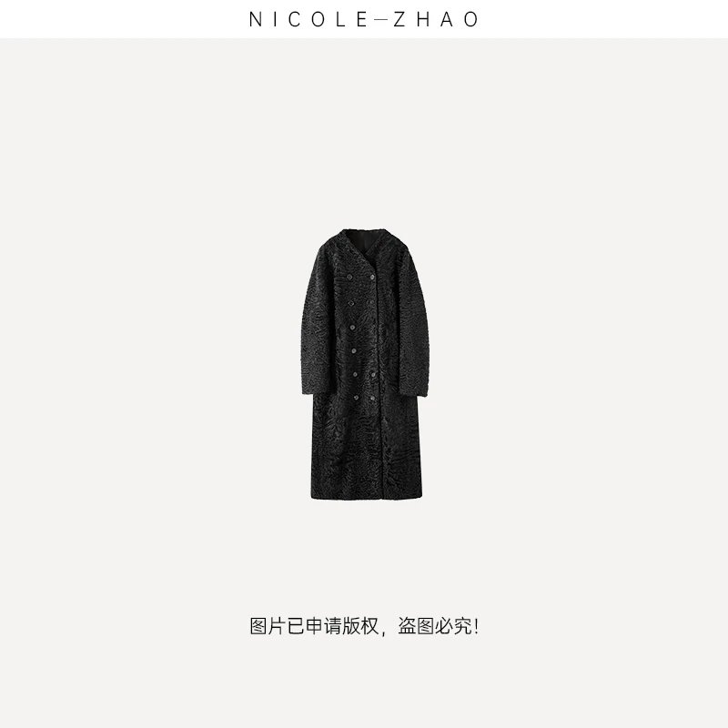 4NWP020（黑钻石）【贵姐NICOLE】设计师款进口斯瓦卡拉皮草外套