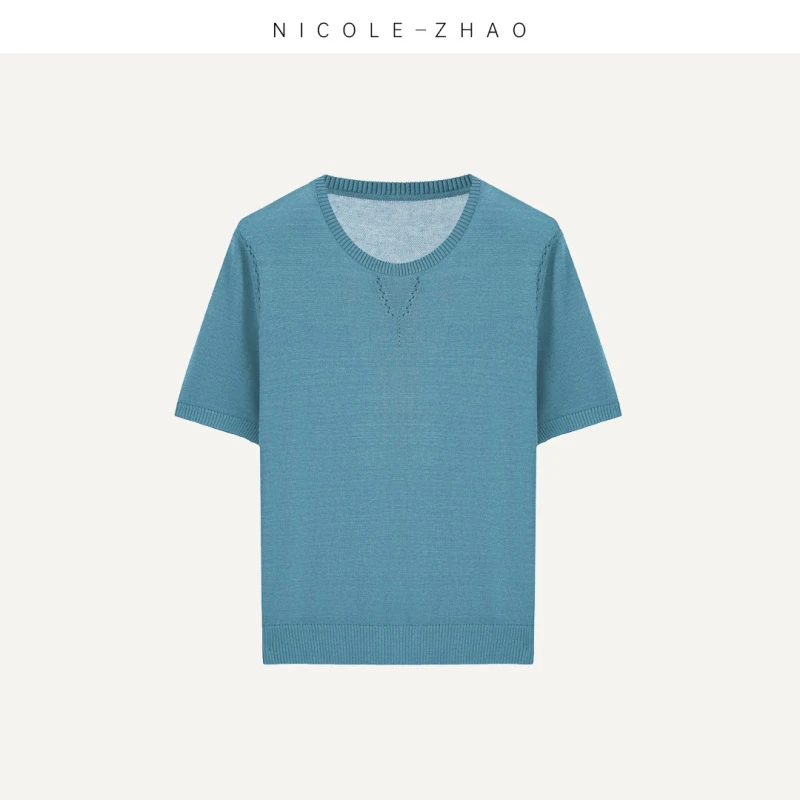 SG2173【贵姐NICOLE】高端设计师款镂空短袖上衣女