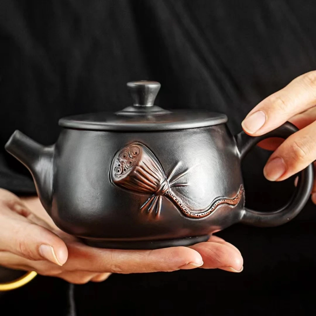 紫陶莲藕汉瓦壶-230cc（隆陶堂）