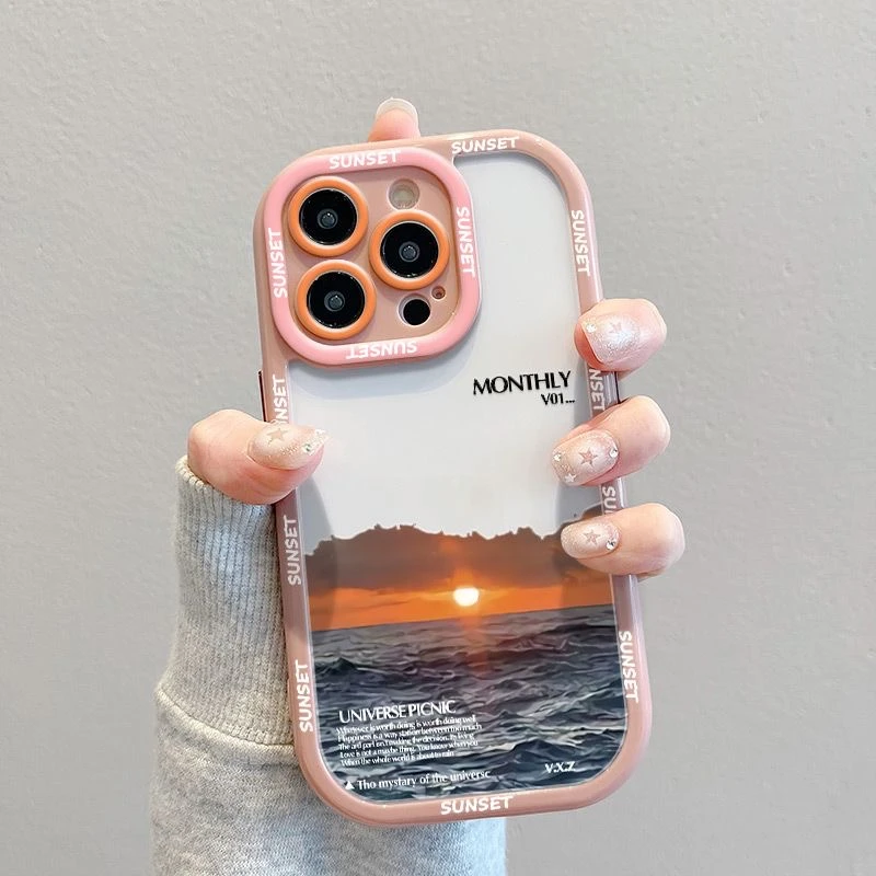 白框日出适用iPhone15/14promax手机壳13女12华为/oppo/小米/vivo