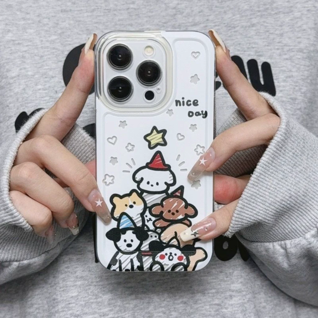 圣诞小狗适用iPhone15/14promax手机壳13女12华为/oppo/小米/vivo