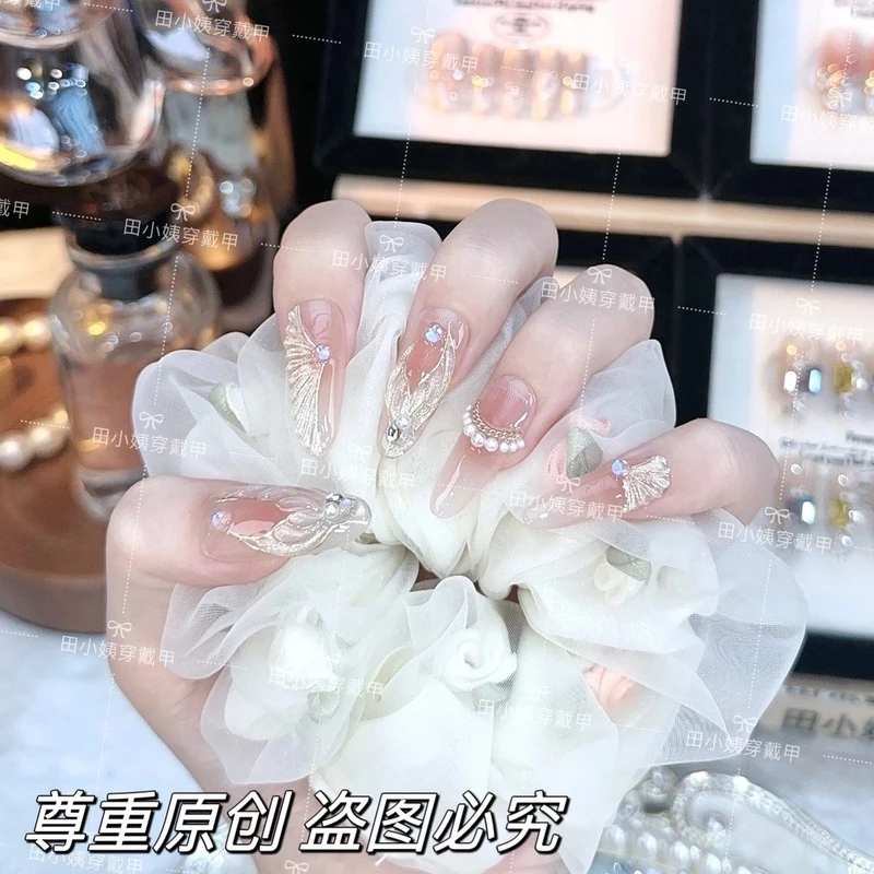 悦上心头【人鱼梦境】手工穿戴甲显白美甲贴光疗甲美甲可拆卸贴片10