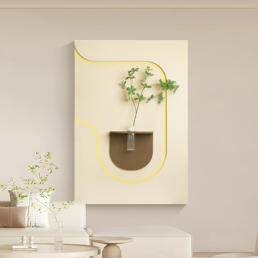 新款砂岩立体实物绿植LED灯画 入户玄关客厅书房装饰画绿植80120