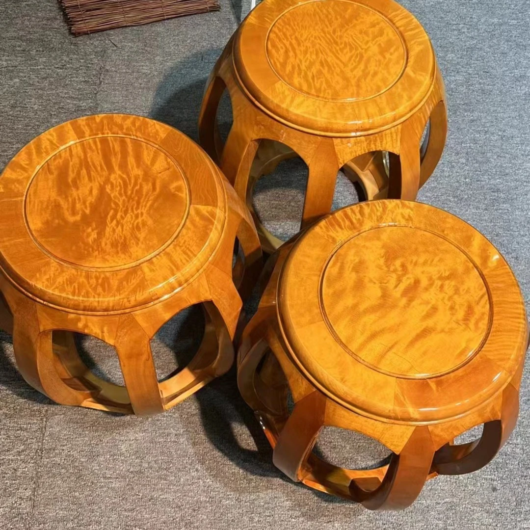 金丝楠木圆鼓凳古筝凳实木圆凳鼓墩富贵凳靠背椅绣墩客厅矮凳