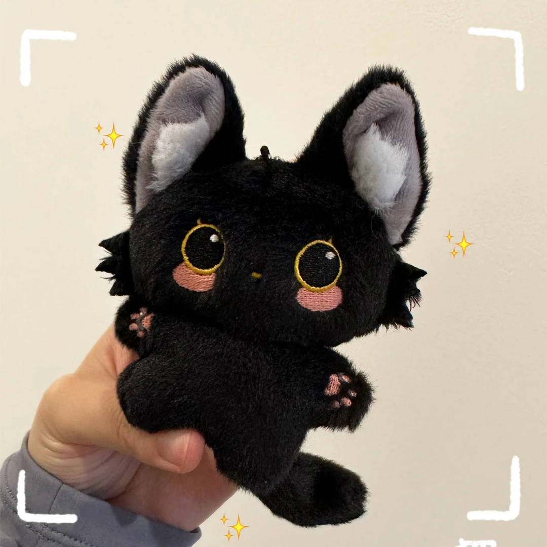 【现货】刘辩同款小黑猫六叭 唧唧叫毛绒玩偶挂件