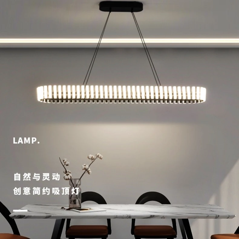 全光谱设计师琴键吊灯餐厅灯北欧极简线性办公室长条灯具艺术餐桌